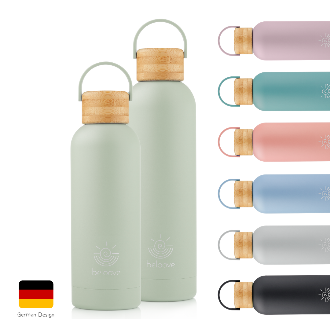 beloove™ Trinkflasche Edelstahl BPA-frei - Doppelwandige Thermosflasche, auslaufsicher.
